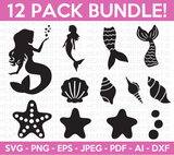 Mermaid Clipart SVG Bundle