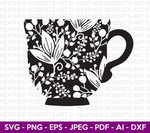 Floral Coffee Mug SVG
