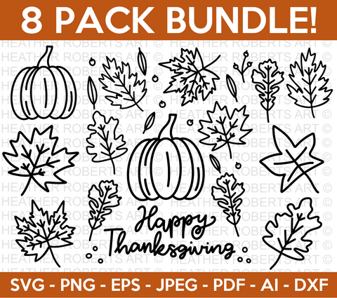 Thanksgiving Fall Leaves SVG Bundle