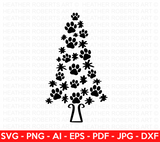 Paw Christmas Tree SVG