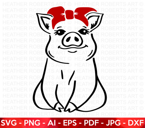 Pig with Bandana SVG