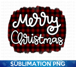 Merry Christmas Red Plaid Sublimation PNG