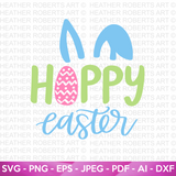 Hoppy Easter with Bunny Ears Svg