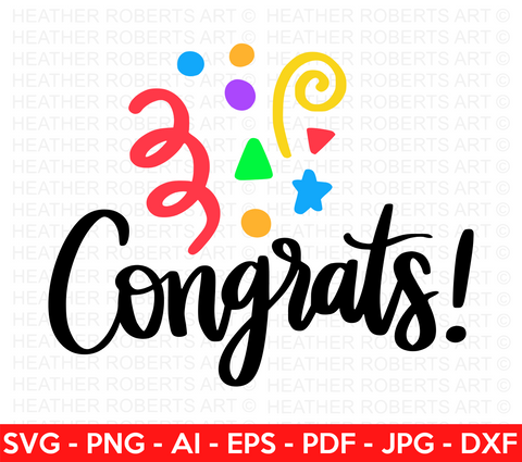 Congrats with Confetti SVG