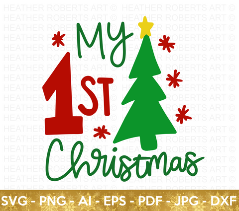My First Christmas Colored SVG