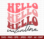 Hello Valentine Retro Svg