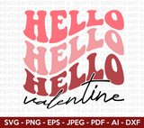 Hello Valentine Retro Svg