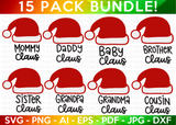 Family Christmas Santa Hats SVG Bundle