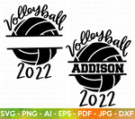 Split Volleyball Monogram 2022 SVG