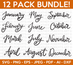 Months of the Year Svg Bundle