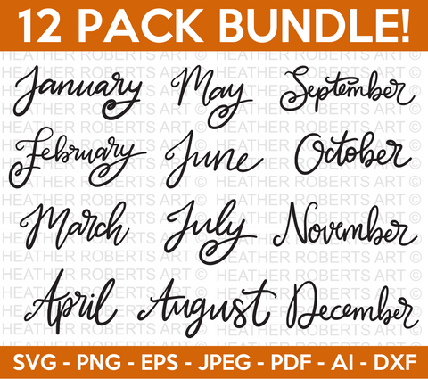 Months of the Year Svg Bundle