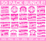 Retro Cancer Awareness SVG Bundle