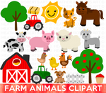 Farm Animals Clipart Set