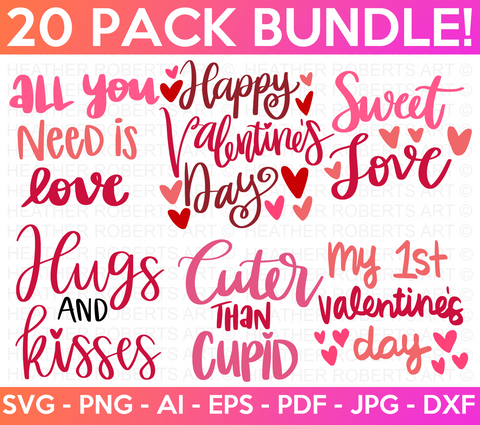 Valentine's Day Colored SVG Bundle