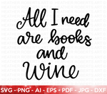 Books and Wine SVG