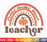 Teacher Fall Rainbow SVG