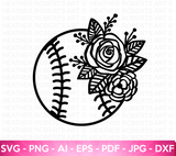 Floral Softball SVG