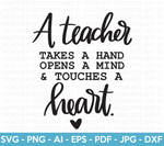 Teacher Touches A Heart SVG