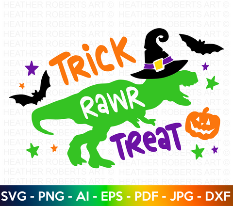 Trick Rawr Treat Colored SVG