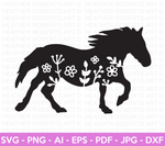 Floral Horse SVG