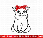 Pig with Bandana SVG