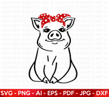 Pig with Bandana SVG