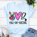 Peace Love Nursing Sublimation PNG