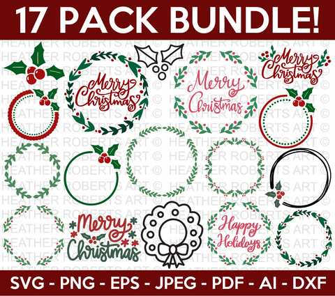 Christmas Wreaths SVG Bundle