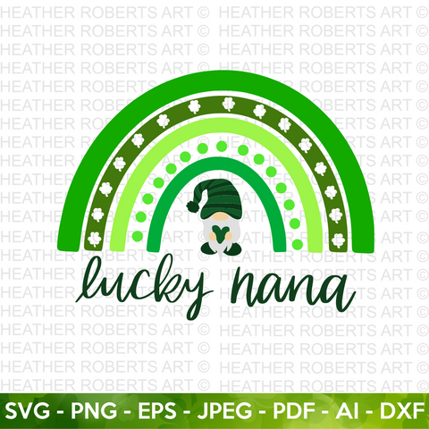 Lucky Nana St. Patrick Rainbow SVG