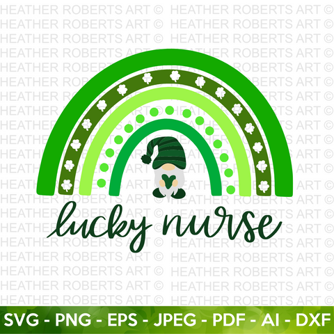 Lucky Nurse SVG St. Patrick's Rainbow SVG