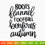 Boots Flannel Football Autumn SVG