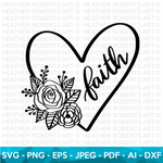 Faith Rose Heart SVG