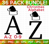 Christmas Alphabet and Numbers SVG Bundle