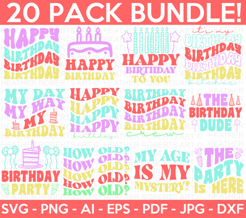 Retro Birthday SVG Bundle