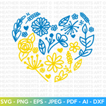 Floral Heart for Ukraine SVG