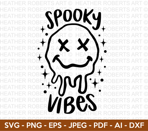 Spooky Vibes Melted Smiley SVG