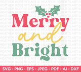 Merry and Birght Retro SVG