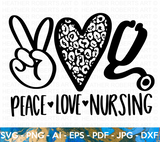 Peace Love Nursing SVG