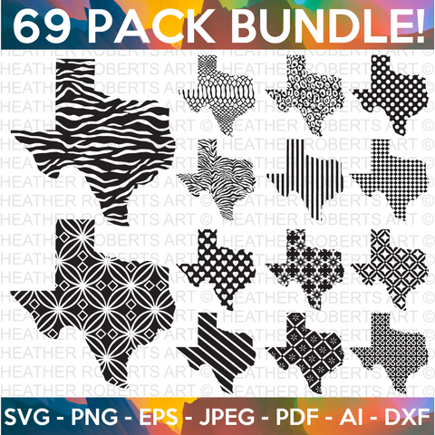 Texas Design Pattern Mega SVG Bundle – Heather Roberts Art