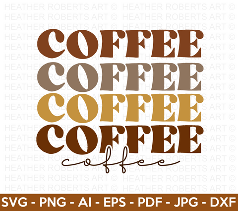 Retro Coffee Stacked SVG