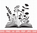 Floral Book SVG