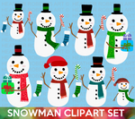 Snowman Clipart Set