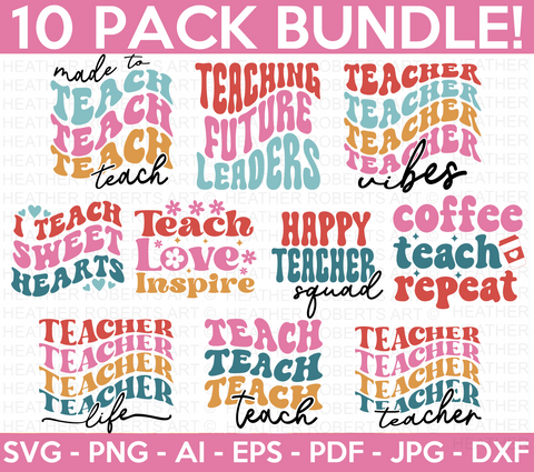 Retro Teacher SVG Bundle