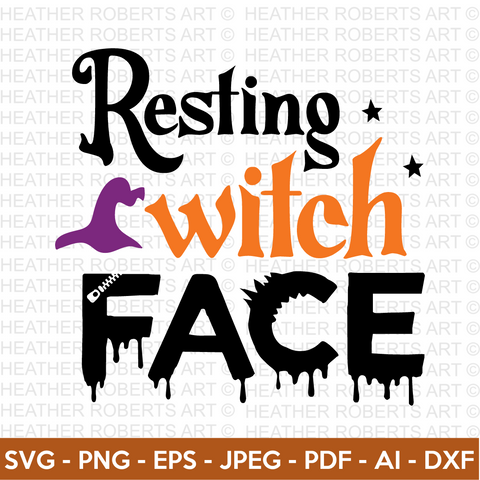 Resting Witch Face SVG