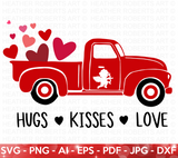 Valentine Red Truck SVG