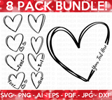 Doodle Heart SVG Bundle