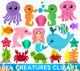 Sea Creatures Clipart Set
