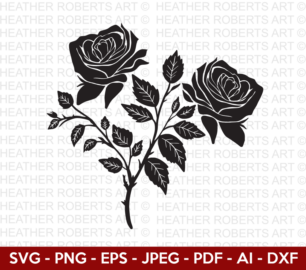 Rose silhouette, Black rose svg, Roses svg, Flower svg, Rose