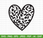 Leaves Pattern Heart SVG