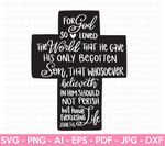 John 3 : 16 -  Christian Faith Cross SVG